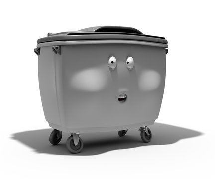 Poubelle conteneur mascotte