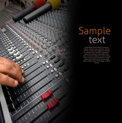 Detail of Audio Mixing Console