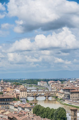 The Ponte Vecchio (Old Bridge) in Florence, Italy.