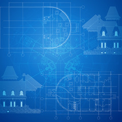 Urban Blueprint (vector). Architectural background