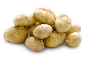 new potatoes on white background
