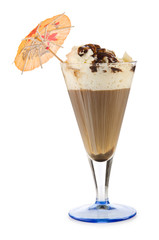 Chocolate cocktail isolated on the white