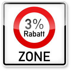 3D- Effekt-Werbeschild: Rabattzone 3 %