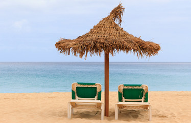 palapa sun roof beach umbrella in cape verde