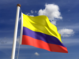 Colombia flag (with clipping path)