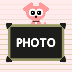 Photo frame with cute puppy