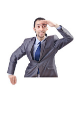 Businessman with blank message