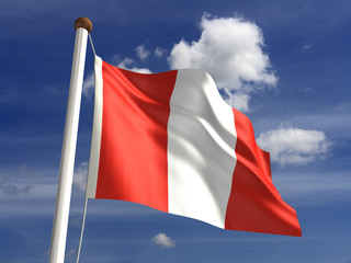 Peru flag (with clipping path)