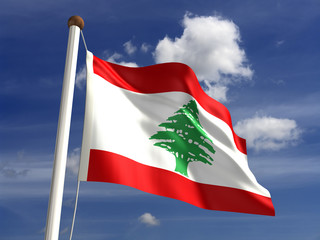 Lebanon flag (with clipping path)