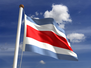 Costa Rica flag (with clipping path)