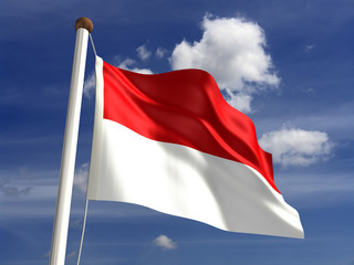 Fototapeta na wymiar Indonesia flag (with clipping path)