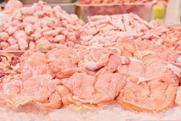 fresh chickens in the market