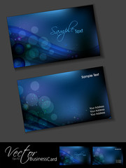 Abstract wave business card set .