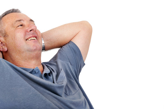 Man leans back