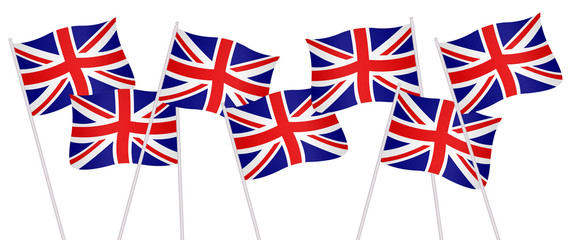 Britisch flags celebrating the victory