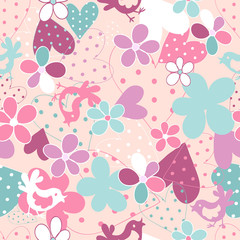 Fantasy floral seamless pattern - 43780657