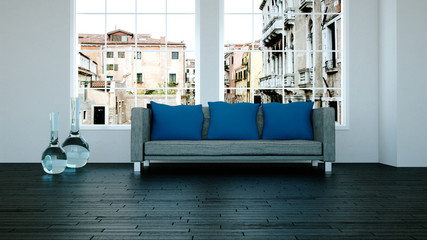 Wohndesign - graues Sofa 2