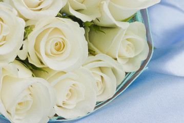 Wedding bridal white roses bouquet