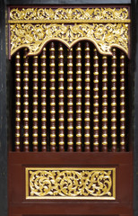 Window wood cage of  temple ,Thailand