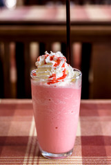 sweet strawberry milkshake and frappe