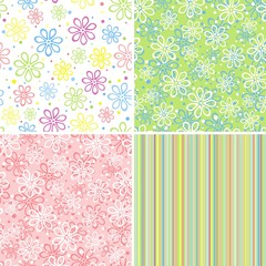 set of abstract seamless backgrounds