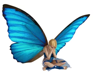 Photo sur Plexiglas Fées et elfes papillon elfe est triste
