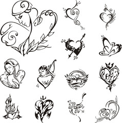 Stylized heart designs