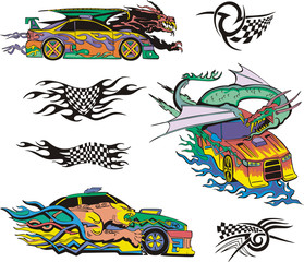Monsters and racing cars