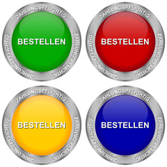 Vier Buttons: Zahlungspflichtig bestellen