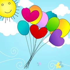  Schattige ballonnen vliegen in de lucht © Glyph