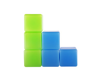 Diagram made of plastic building blocks