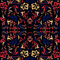 Seamless color pattern with  floral mot