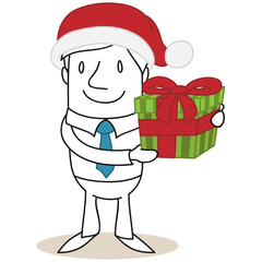 Geschäftsmann, Nikolausmütze, Weihnachtsgeschenk