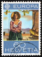 Postage stamp Switzerland 1975 Vineyard Worker by Maurice Barrau