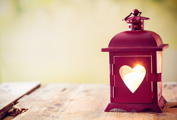 Glowing lantern with a heart