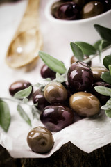 Fresh black olives
