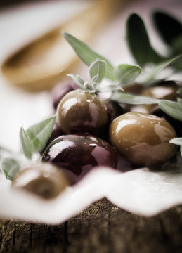 Deliciouss fresh black olives