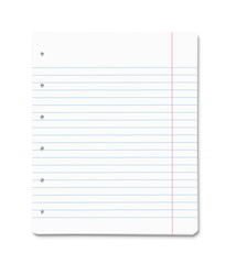 Stack of blank paper sheets isolated on white with clipping path