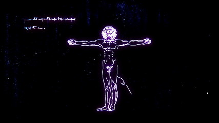 This animation is inspired by Leonardo Da Vinci's The Vitruvian