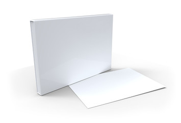 Blank box and sheet of paper