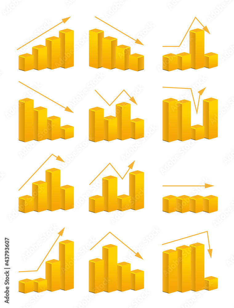 Poster statisctic indicators 3d collection. vector template