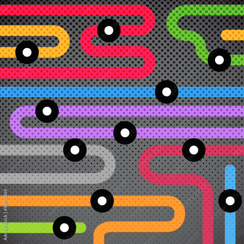 Poster abstract background of color metro lines with arrows
