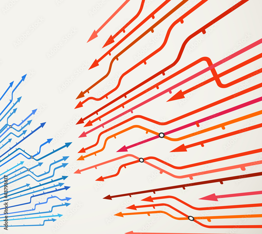 Poster abstract background of metro lines with arrows