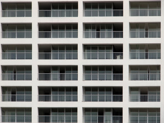 New apartment building facade in Panama City, Panama