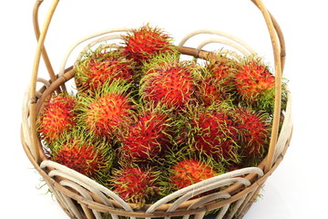 Isolated Rambutan in the Basket