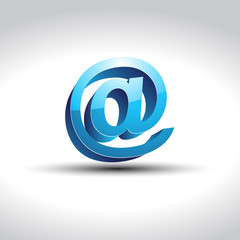 shiny blue email symbol