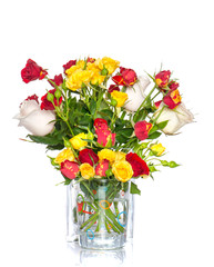 bouquet of red and yellow roses