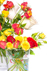 bouquet of red and yellow roses