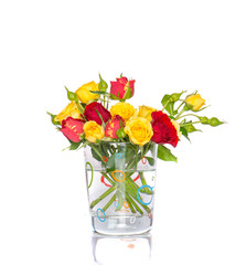 bouquet of red and yellow roses