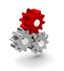 Drei Zahnr&auml;der auf wei&szlig;em Hintergrund